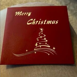 Holiday Merry Christmas Red Blank 3D Card - Winter Bright Gifts Sealed